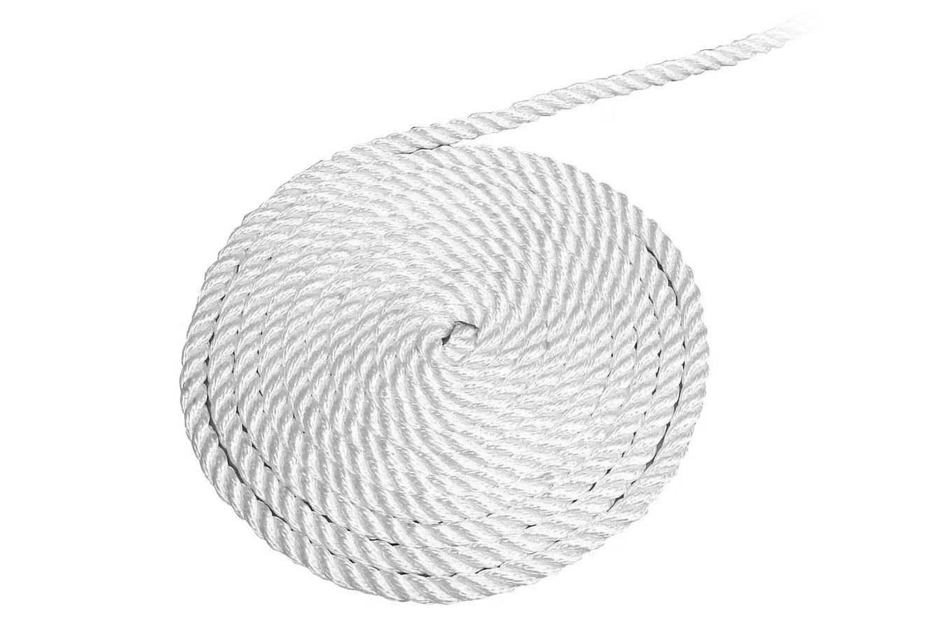 Attwood Premium 3-Strand Twisted Nylon Dock Line, 1/2 Inch x 15 Foot, White