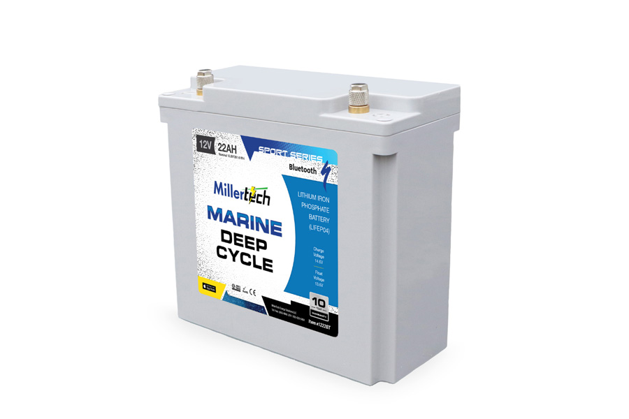 Millertech 12V 22AH Sport Series Lithium Battery with Bluetooth