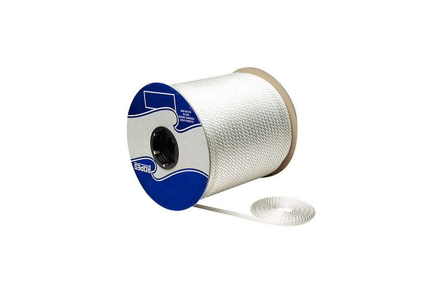 Seachoice Solid-Braid Nylon Rope Spool 1/4in X 1000ft White