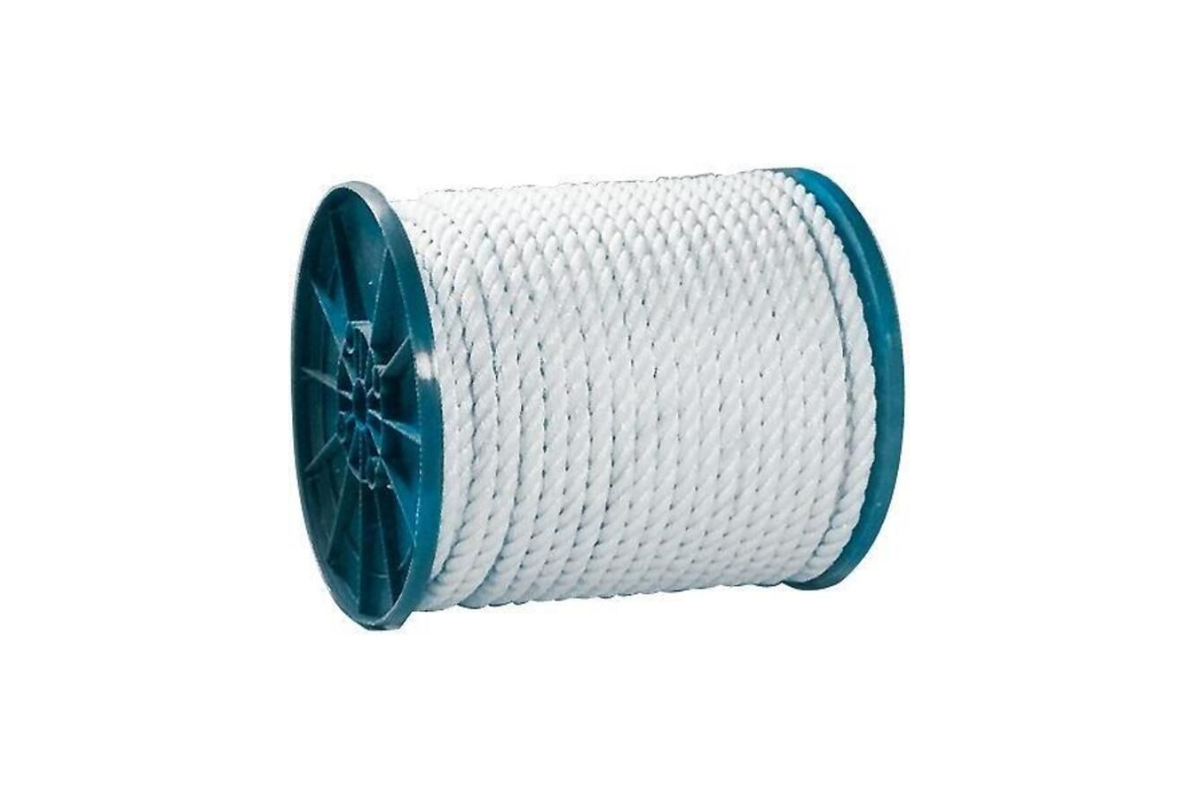 Seachoice 3-Strand Twisted Nylon Rope Spool 3/8in x 600ft White