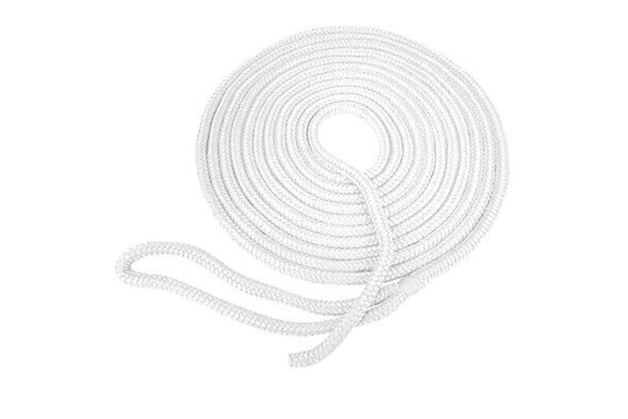 Attwood Premium Double Braided Nylon Dock Line 3/8 Inch x 25 Foot, White