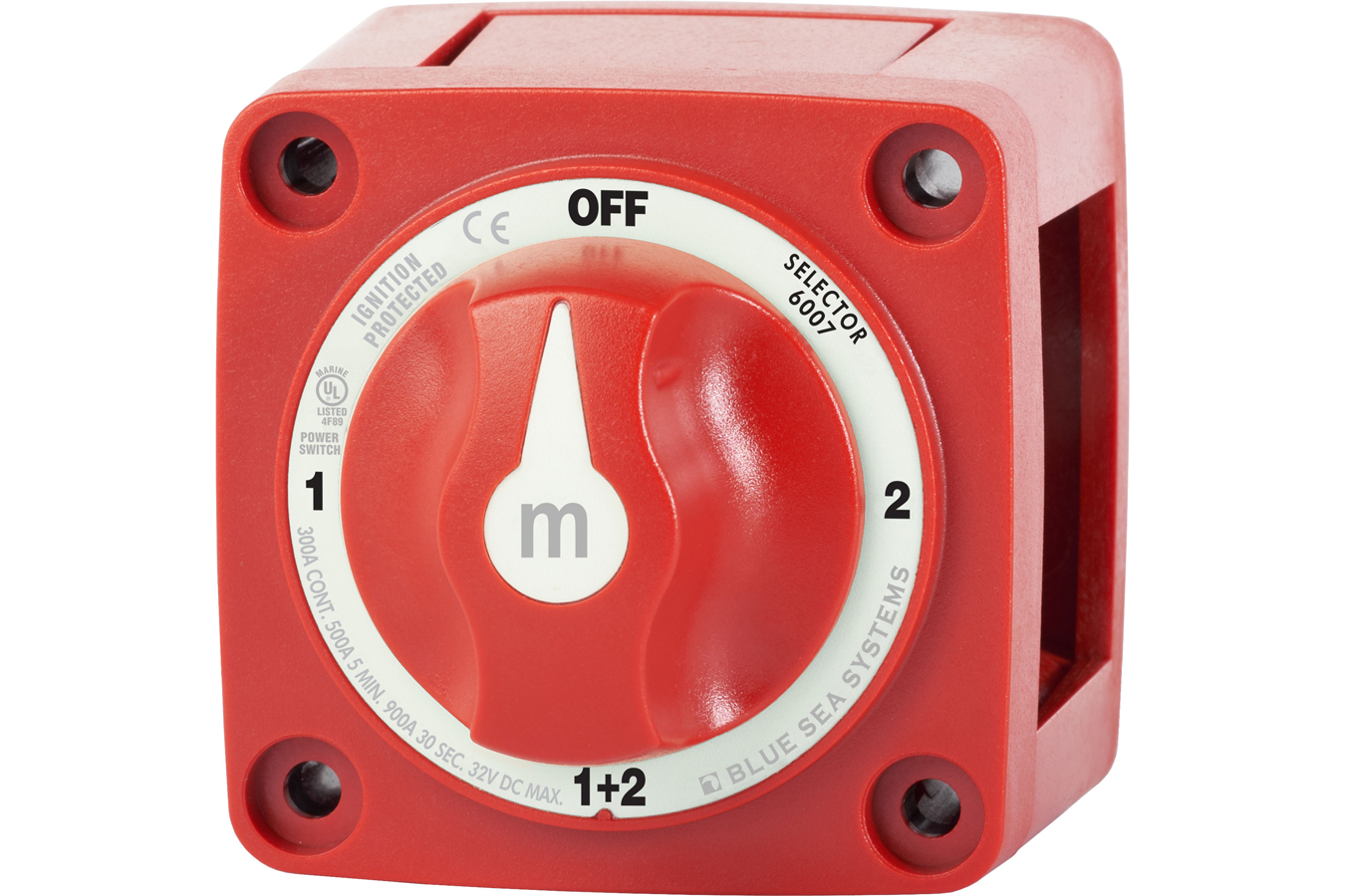 Blue Sea M-Series Mini Selector Battery Switch - Red