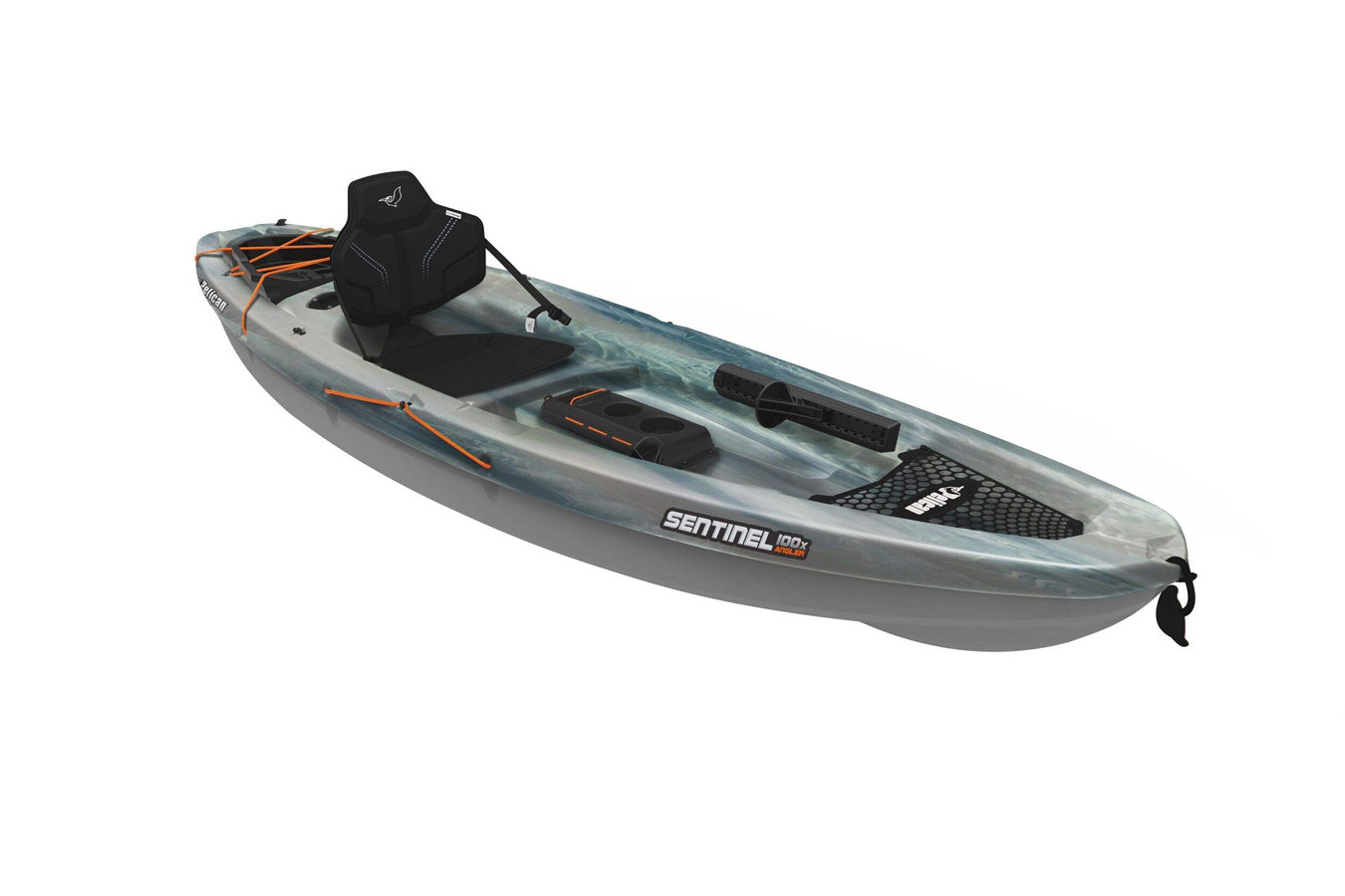 Pelican Boats Sentinel 100X Angler Fishing Kayak - Forest Mist/Magnetic Grey