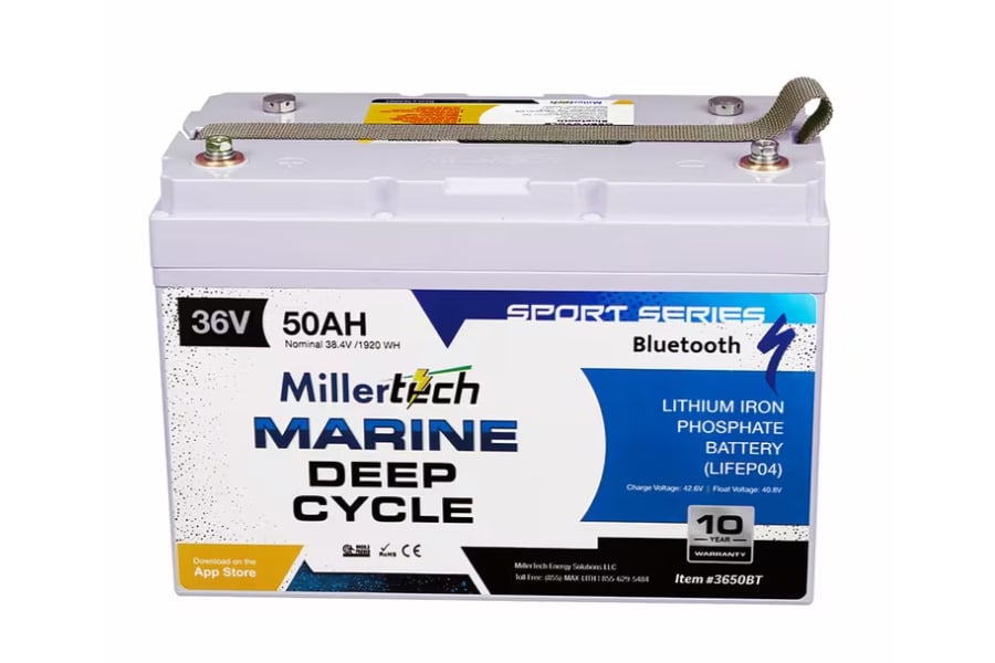Millertech 36V 50AH Sport Series Lithium Battery with Bluetooth