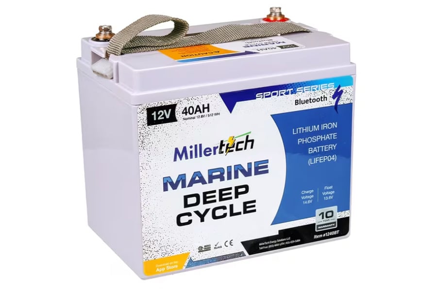 Millertech 12V 40AH Sport Series Lithium Battery with Bluetooth