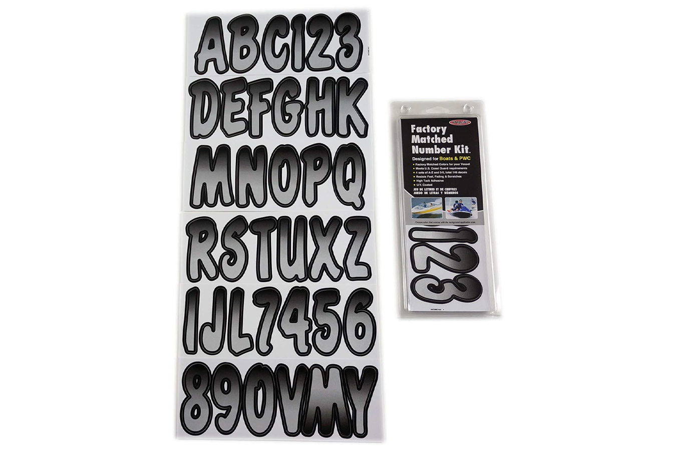 Hardline Silver Black Number Factory Matched Registration Kit