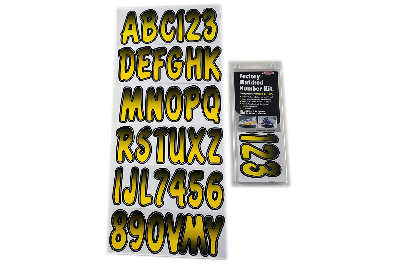 Hardline Yellow Black Number Factory Matched Registration Kit